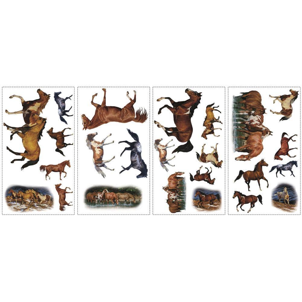 Wild Horses Peel and Stick Vinyl Wall Decals for Kids