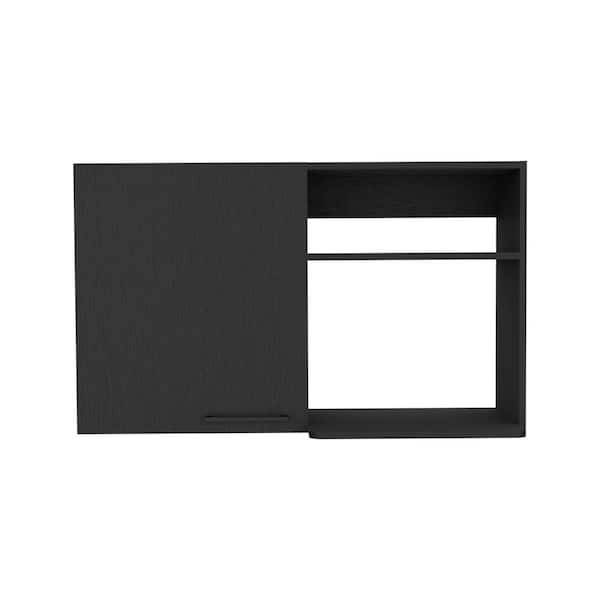 39.40 in. W x 39.37 in. D x 23.60 in. H Bathroom Storage Wall Cabinet in Black with 4 Shelves and Door