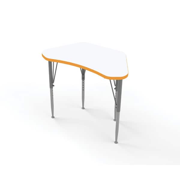 TOT MATE Versa Wing Desk Large Surface Height Adjustable Kids Desk Preschool & Daycare Classroom Table (Orange Grove 21-30 in. H)