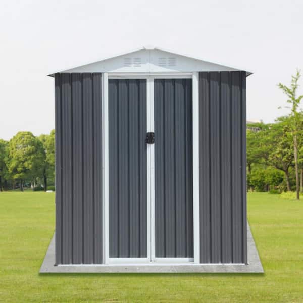 Kayo shop　チャコール10本 Clihome Grey 6 ft. W x 4 ft. D Metal Garden Shed Patio Outdoor