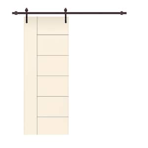 Metropolitan Series 36 in. x 80 in. Beige Stained Composite MDF Paneled Interior Sliding Barn Door with Hardware Kit