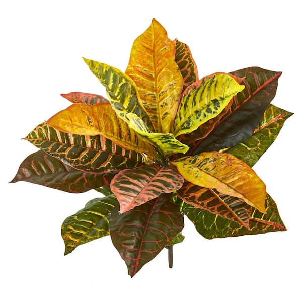 Nearly Natural Indoor 21 Garden Croton Artificial Plant (Set of 4)