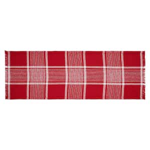 Eston 12 in. W x 36 in. L Red White Plaid Cotton Polyester Table Runner