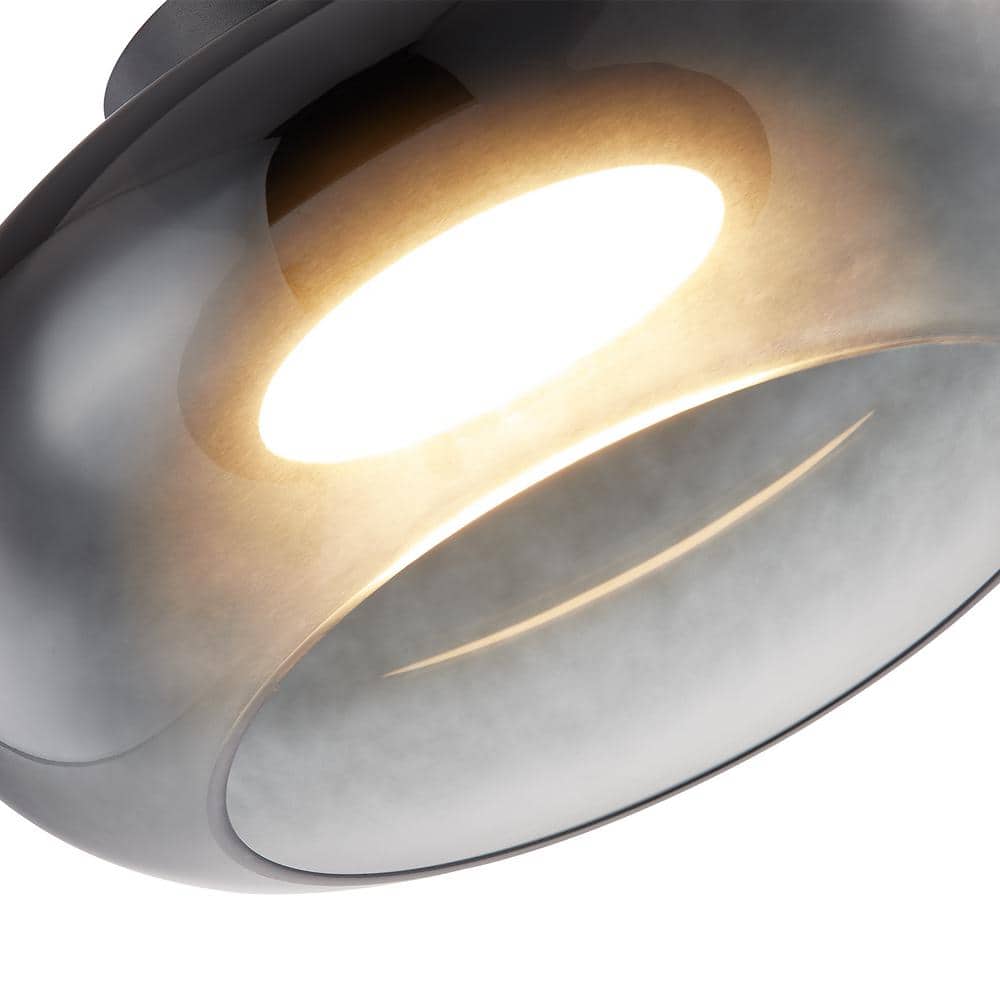 Trinity Black and Smoked Glass LED Semi-Flush Mount Light