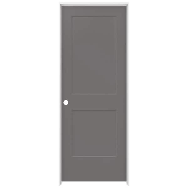 JELD-WEN 32 in. x 80 in. Monroe Weathered Stone Right-Hand Smooth Solid Core Molded Composite MDF Single Prehung Interior Door