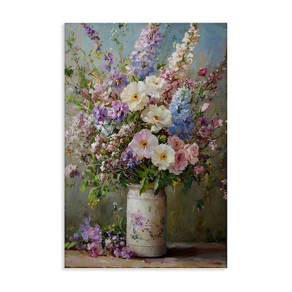 Flowers in Southern Country Vase by Franklyn Gregory Unframed Nature Graphic Art Print 36 in. x 24 in.