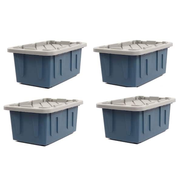 HOMZ 10 Gallon Heavy Duty Plastic Storage Container, Capri Blue (4 Pack), 1  Piece - Harris Teeter