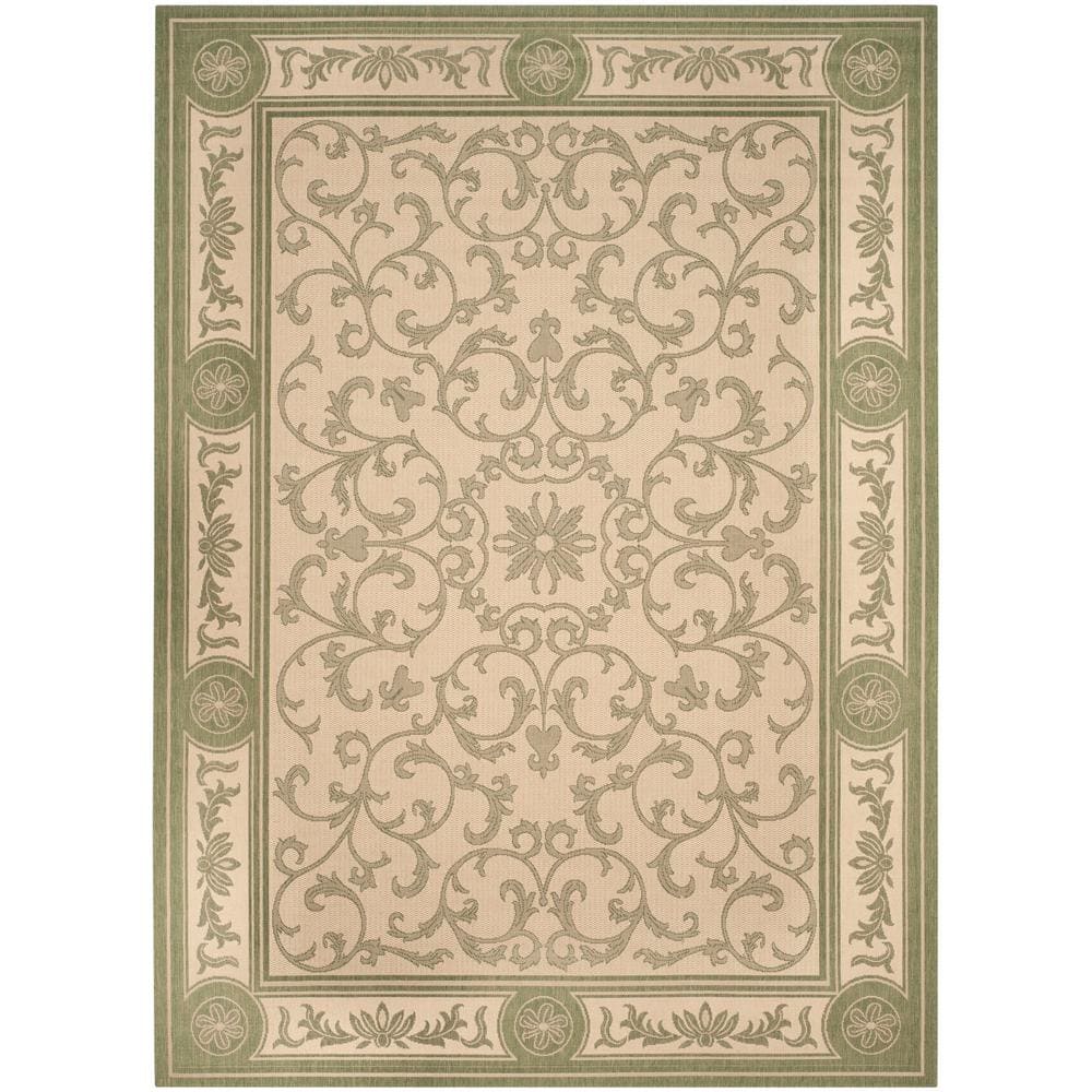 Courtyard Natural/Olive 4 ft. x 6 ft. Floral Indoor/Outdoor Patio  Area Rug price history on PriceWatchPro