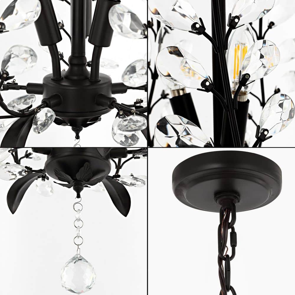 Adoria 12" Oil-Rubbed Bronze Bohemian LED Pendant with Crystal Accents
