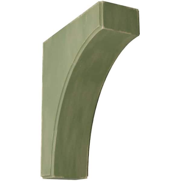 Ekena Millwork 3-1/2 in. x 12 in. x 10 in. Restoration Green Clarksville Wood Vintage Decor Bracket