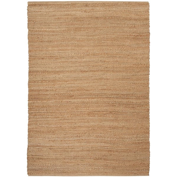 Nourison Natural Jute Natural 5 ft. x 7 ft. Solid Contemporary Area Rug ...