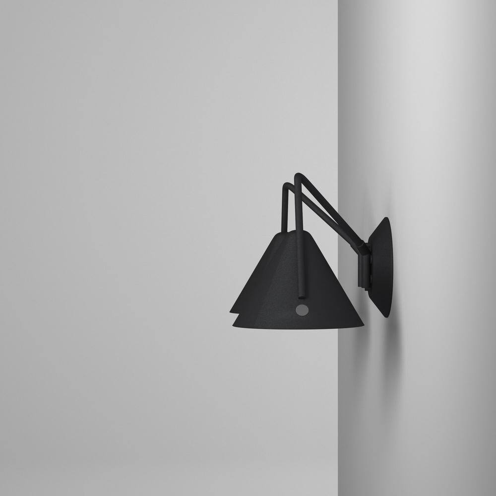 Zag Matte Black Textured LED Wall Sconce Dimmable 16W