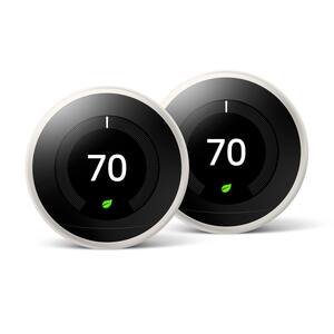 Nest Learning Thermostat - Smart Wi-Fi Thermostat - 2 Pack - White