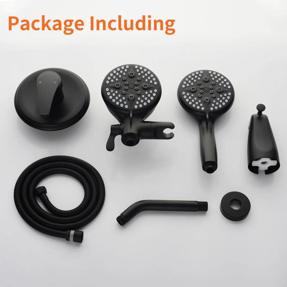 Matte Black Dual Shower Head System with Handheld
