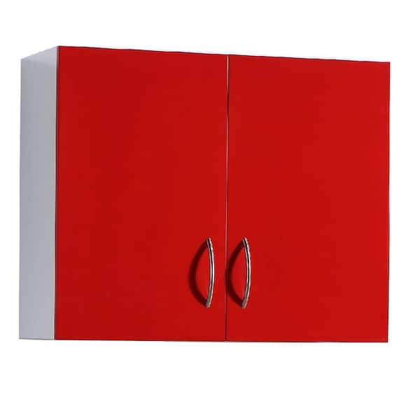 Hampton Bay San Juan Series Assembled 36 in W X 24 in H. Wall Cabinet made of High Density PVC in Red Color
