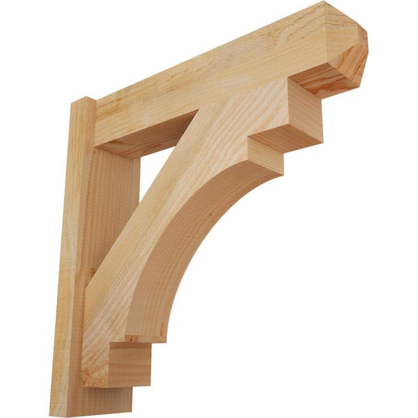 Ekena Millwork 6 in. x 24 in. x 24 in. Douglas Fir Merced Craftsman Rough Sawn Outlooker