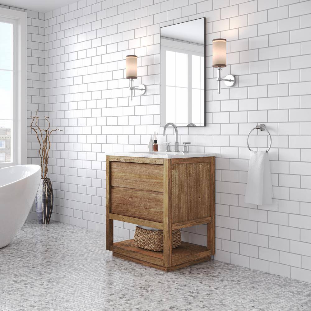 Chrome Cylindrical Handle Widespread Bathroom Faucet
