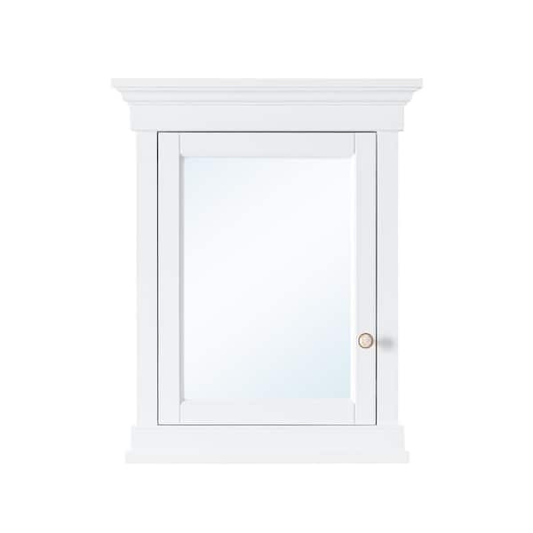 Recessed Mount 26 in. W x 32 in. H Rectangular Solid Wood Framed Medicine Cabinet with Mirror