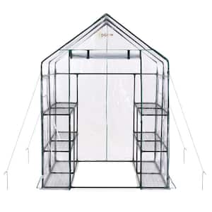 Machrus Ogrow Deluxe WalkIn Greenhouse with 3 Tiers and 12 Shelves Clear Cover