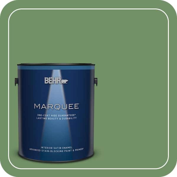 BEHR MARQUEE 1 gal. #M400-6A Mossed Opportunity One-Coat Hide Satin Enamel Interior Paint & Primer
