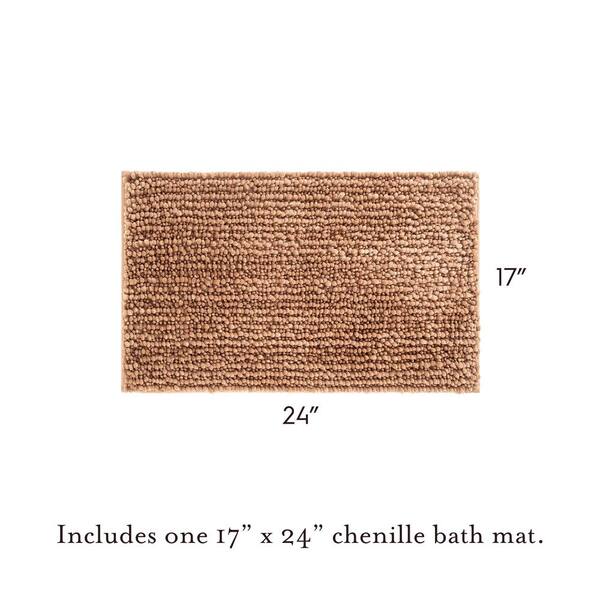Non Slip Ivy Thick Soft Absorbent Chenille Bath Mat for Bathroom Aqua 17 x  24, 17 x 24 - Pick 'n Save