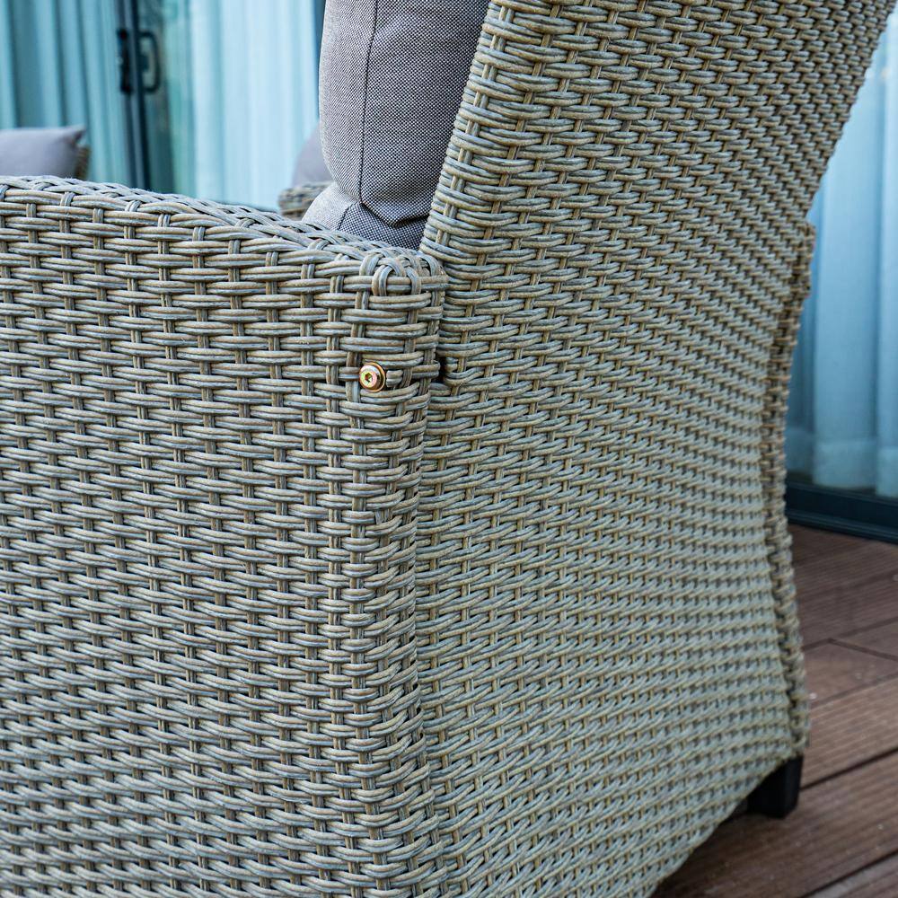 Versailles 4-Piece Gray Wicker Patio Conversation Set with Cushions