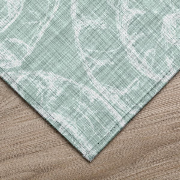 Surfside Green 8 ft. x 10 ft. Geometric Indoor/Outdoor Area Rug