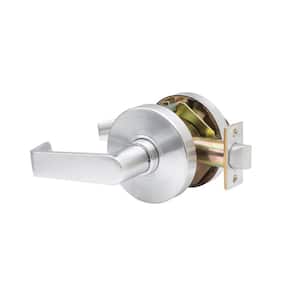 Heavy Duty Grade 1 Commercial Cylindrical Passage Hall/Closet Door Handle in Brushed Chrome