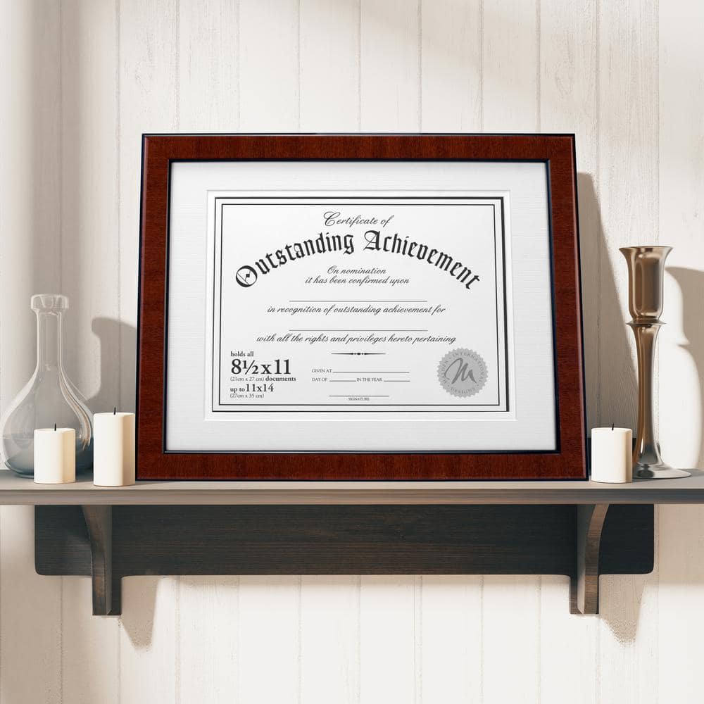 Elegant Burlwood Grain Wall Document Frame 16" for Graduation