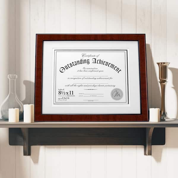 11 x 14 Burlwood Matted Document Frame Displays