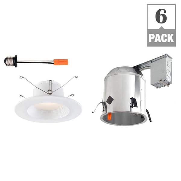 EnviroLite 6 in. 2700K Remodel Recessed Integrated LED Housing with White LED Trim Kit (6-Pack)