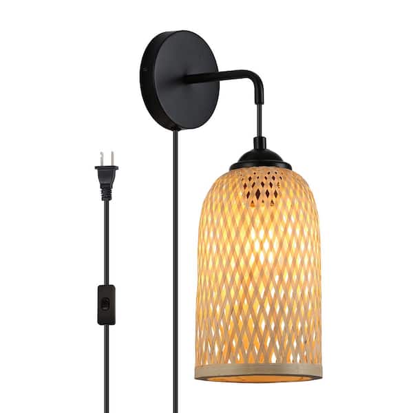 INNOBULE 5.51 in. 1 of Lights Wood Wall Sconce