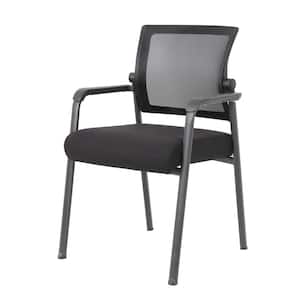 BOSS Black Fabric Mesh Flex-Back Guest Chair with Arms