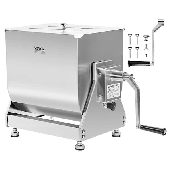 VEVOR Manual Meat Mixer, 30 lbs. Capacity Tilt Tank Meat Mixer, Stainless Steel Meat Processing Equipment, Sausage Machine