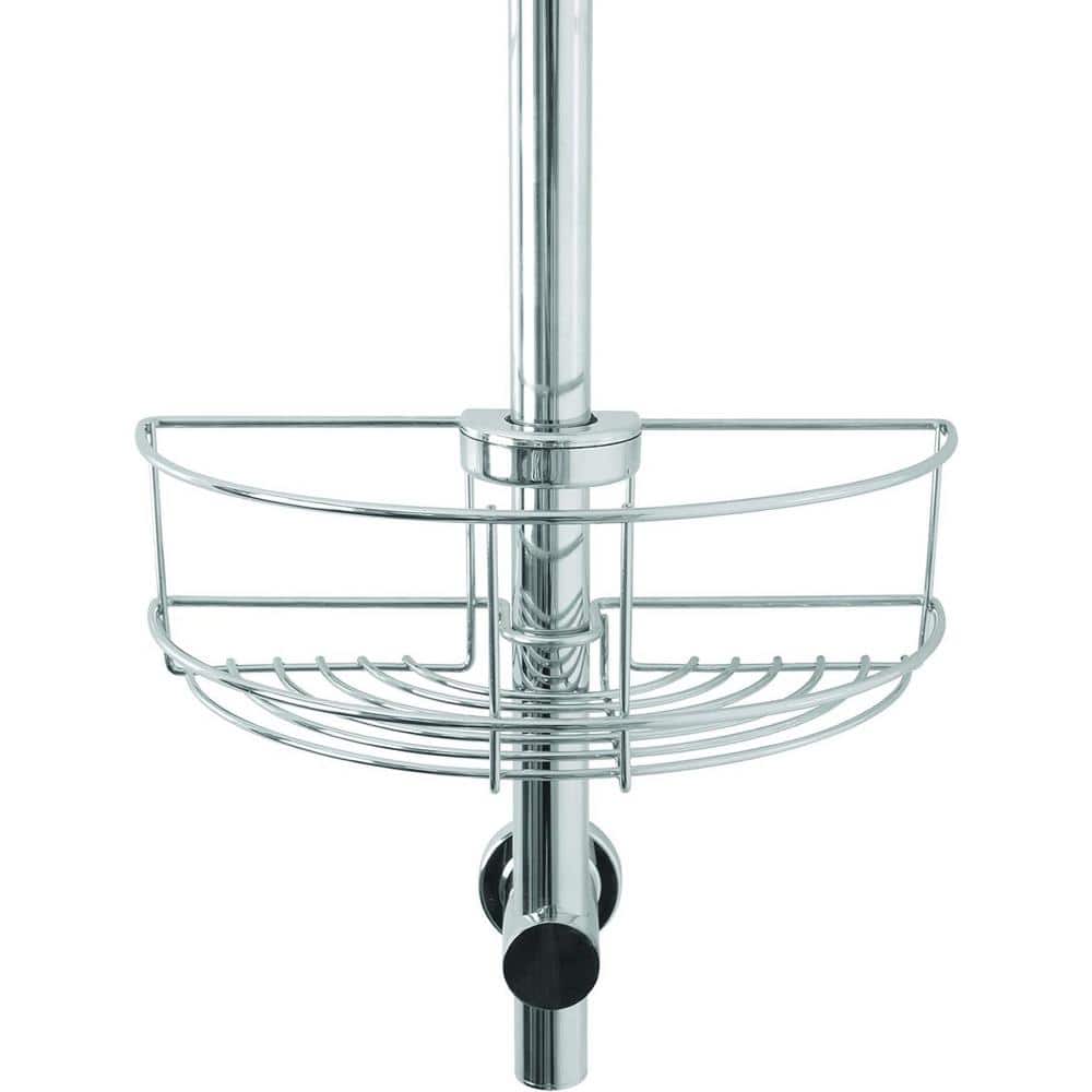 Clip-On Easy Fit Shower Caddy with Adjustable Mount, 3.35in. Deep Basket - 