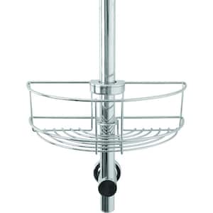 Clip-On Easy Fit Shower Caddy with Adjustable Mount, 3.35in. Deep Basket - Rustproof Chrome