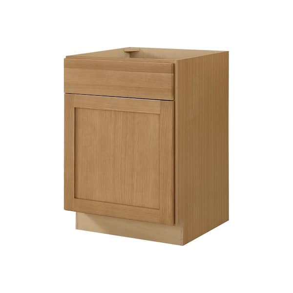 Avondale 24 in. W x 24 in. D x 34.5 in. H Ready to Assemble Plywood Shaker Base Kitchen Cabinet in White Oak