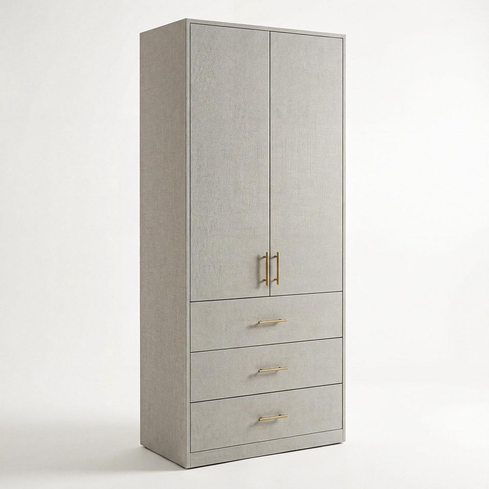 Homsee 31.5 in. W Gray Freestanding Closet System with Doors and