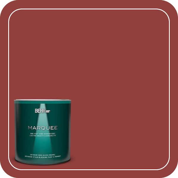BEHR MARQUEE 1 qt. #BIC-49 Red Red Red Semi-Gloss Enamel Interior Paint & Primer