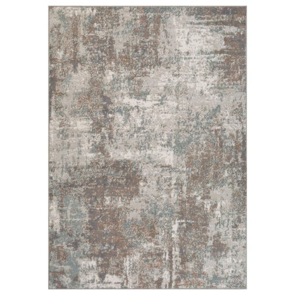 6 ft. x 9 ft. Ivory Brown And Green Abstract Area Rug
