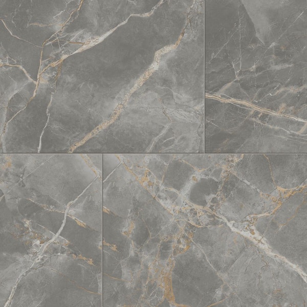 Corso Italia Impero Tuscan Gray Silk 24 in. x 48 in. Marble Look