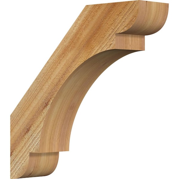 Ekena Millwork 4"W x 16"D x 16"H Olympic Rough Sawn Knee Brace, Western Red Cedar