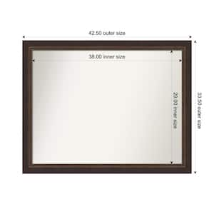 Lara Bronze 42.5 in. W x 33.5 in. H Custom Non-Beveled Wood Framed Bathroom Vanity Wall Mirror