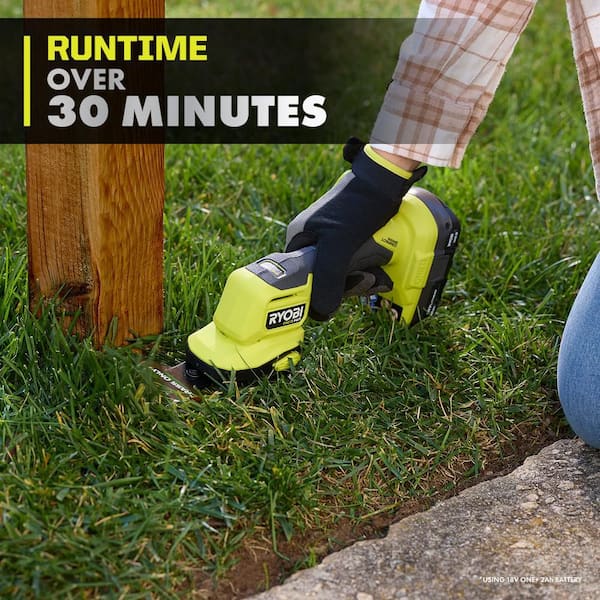RYOBI ONE+ 18V Cordless Grass Shear and Shrubber Trimmer with 2.0