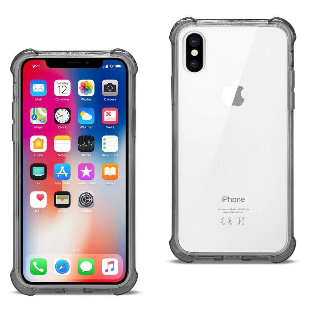 REIKO iPhone X Air Cushion Case in Clear Black TPU09-IPHONEXCLBK