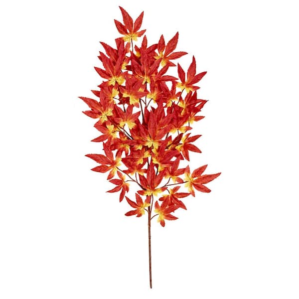 Unbranded 26 in. Japanese Maple Spray with 45 Leaves, Red (Set of 6)