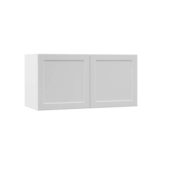 Hampton Bay Designer Series Melvern Assembled 36x18x15 in. Deep Wall Bridge Kitchen Cabinet in White