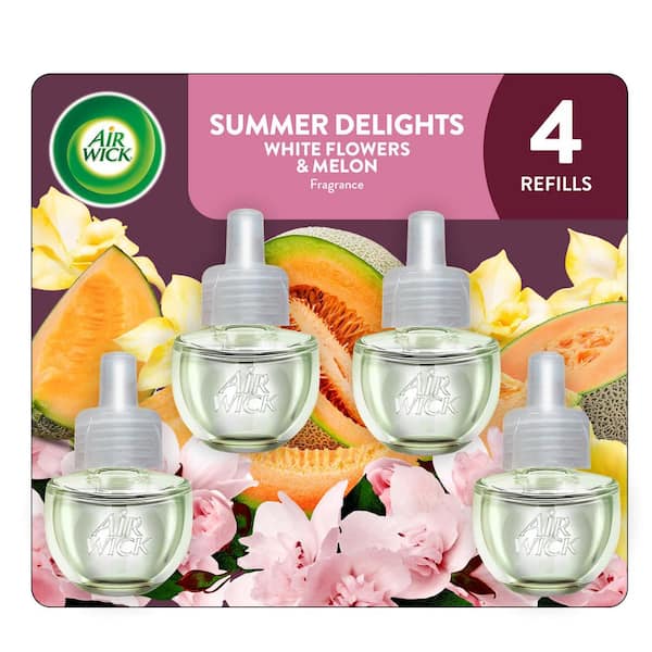 0.67 oz. Summer Delights White Flowers and Melon Scented Oil Plug-In Automatic Air Freshener Refill (4-Refills)