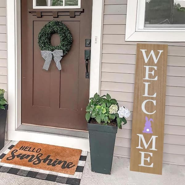 45 in. H Interchangeable Wooden Welcome Porch Wall Sign HPDSVVHJRN