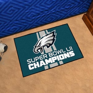 Philadelphia Eagles 2018 World Series Champions Teal 1.5 ft. x 2.5 ft. Starter Area Rug